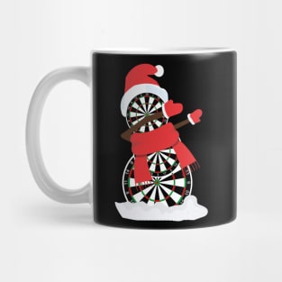 Darts Snowman Dabbing Xmas Gift For Dart Player Mug